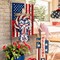 Large Patriotic Wreath Bow – Red, White & Blue Flower Burlap Bow for Front Door, 4th of July, Labor Day, Memorial Day, Independence Day Indoor & Outdoor Decoration